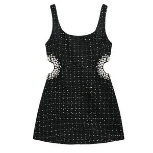 Zara Textured Weave dress with pearl detailing